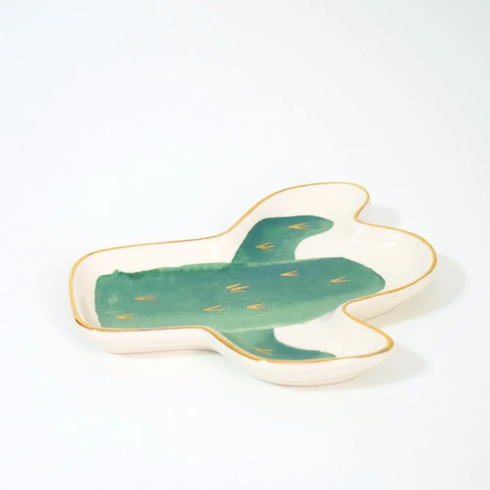 NEW Ceramic Cactus Ring Jewelry Trinket Tray